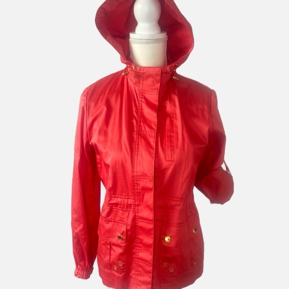 Jones of New York Iridescent Orange Hooded Hip Length Size PP Jacket - Picture 11 of 15